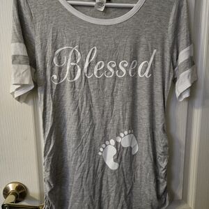 Gray 'Blessed' Short Sleeve Tee